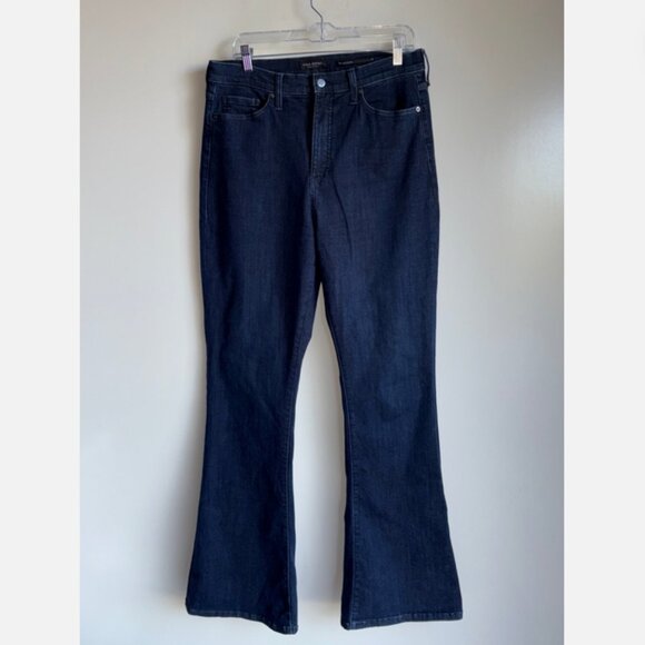 Banana Republic High Rise Flare Jeans Size 32 Dark Wash - Picture 1 of 12